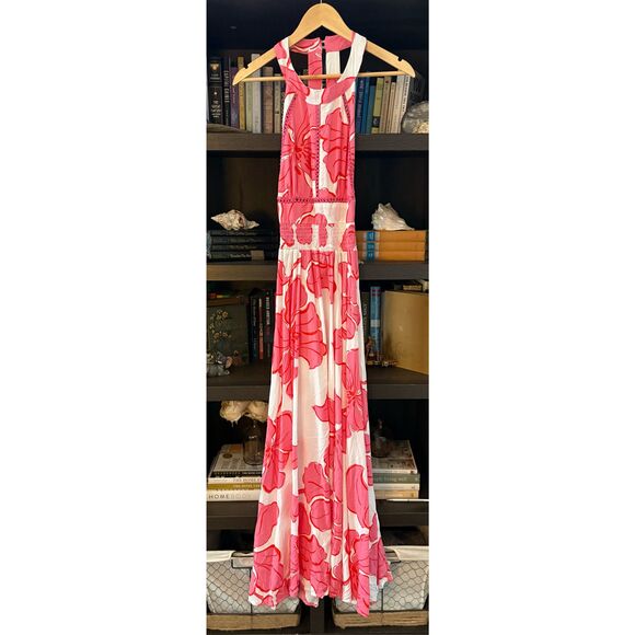 Abel The Label x Anthropologie Rumi Tie Back Maxi Dress Size Medium - Picture 4 of 9